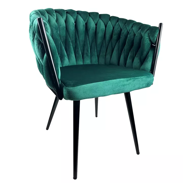 Καρέκλα Τραπεζαρίας ArteLibre JENNINGS Κυπαρισσί/Μαύρο Βελούδο/Μέταλλο 55x60x80cm