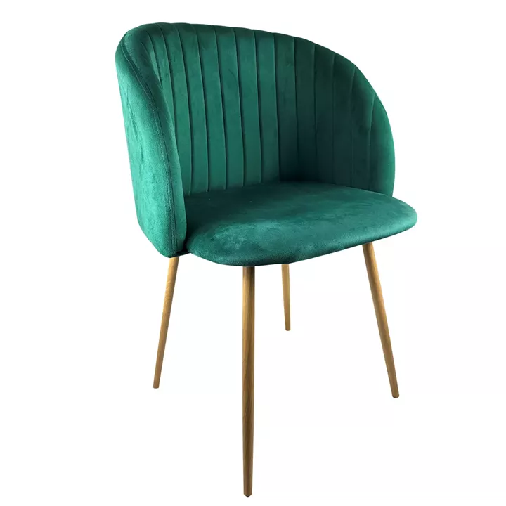 Καρέκλα Τραπεζαρίας ArteLibre KINGFISHER Κυπαρισσί/Φυσικό Βελούδο/Μέταλλο 54x55x83cm