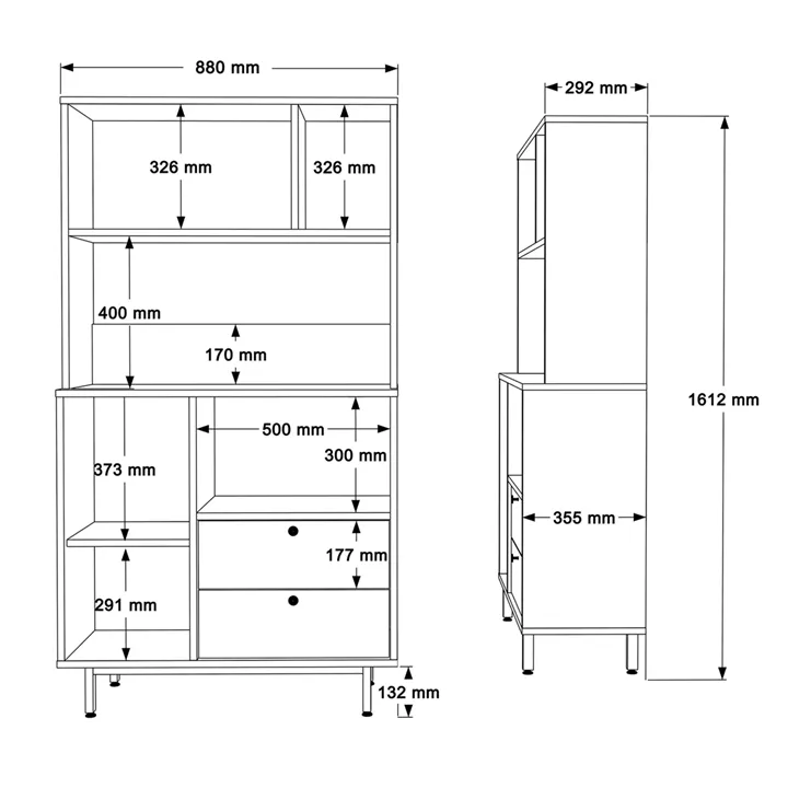 Ντουλάπι Κουζίνας ArteLibre EDINBURGH Φυσικό/Φυστικί Μοριοσανίδα/Μελαμίνη 88x35.5xx161.2cm