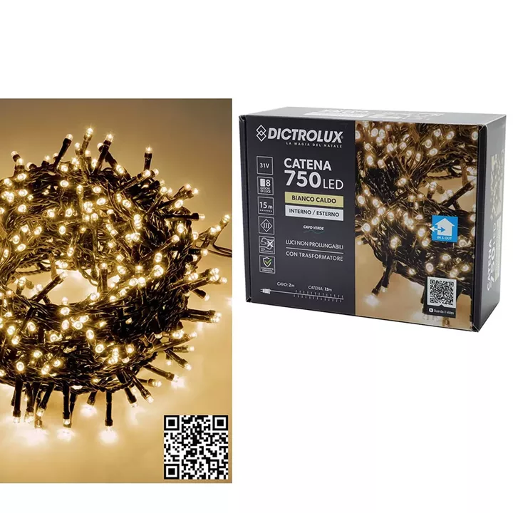 750 LED Εσωτ. & Εξωτ. Χώρου Με 8 Προγράμματα Και Μετασχηματιστή Θερμό Λευκό Φως Πράσινο Καλώδιο Μη Επεκτεινόμενο IP44 31