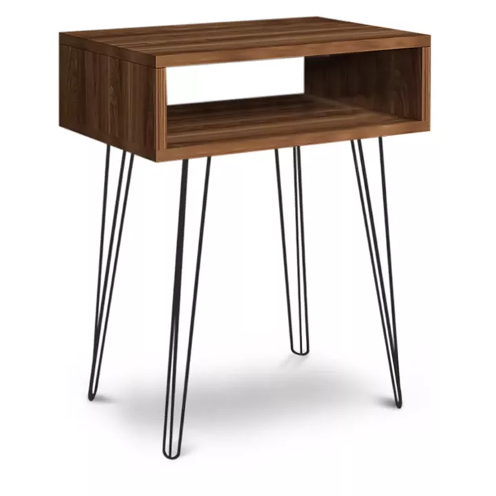 Κομοδίνο Fiona Megapap μεταλλικό - μελαμίνης χρώμα καρυδί 55x35x58εκ.