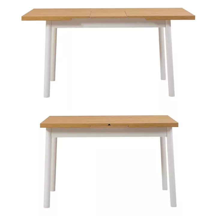 Τραπέζι Jemmy Megapap επεκτεινόμενο χρώμα φυσικό - λευκό 120/153x75x77εκ.