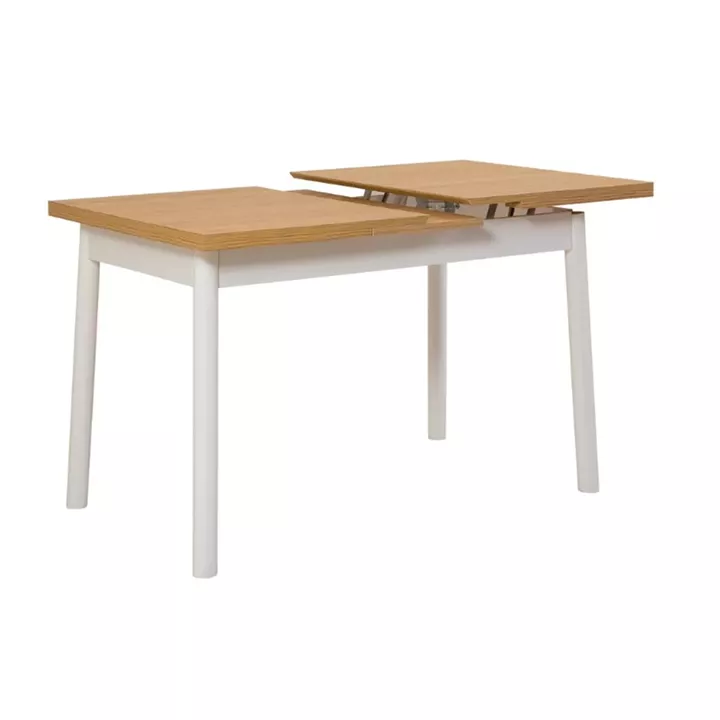 Τραπέζι Jemmy Megapap επεκτεινόμενο χρώμα φυσικό - λευκό 120/153x75x77εκ.