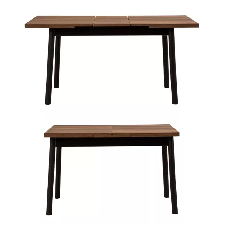 Τραπέζι Jemmy Megapap επεκτεινόμενο χρώμα καρυδί - μαύρο 120/153x75x77εκ.