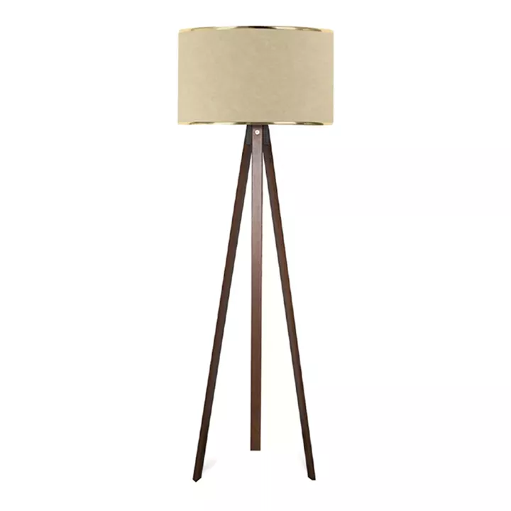 Φωτιστικό δαπέδου Rosling Megapap Mdf/ύφασμα Pvc χρώμα καρυδί/μπεζ 38x21x140εκ.