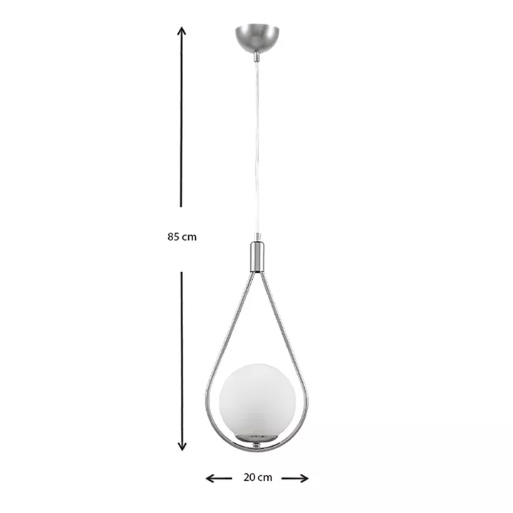 Φωτιστικό οροφής Shemesh Megapap E27  μεταλλικό μονόφωτο χρώμα ασημί 20x20x85εκ.