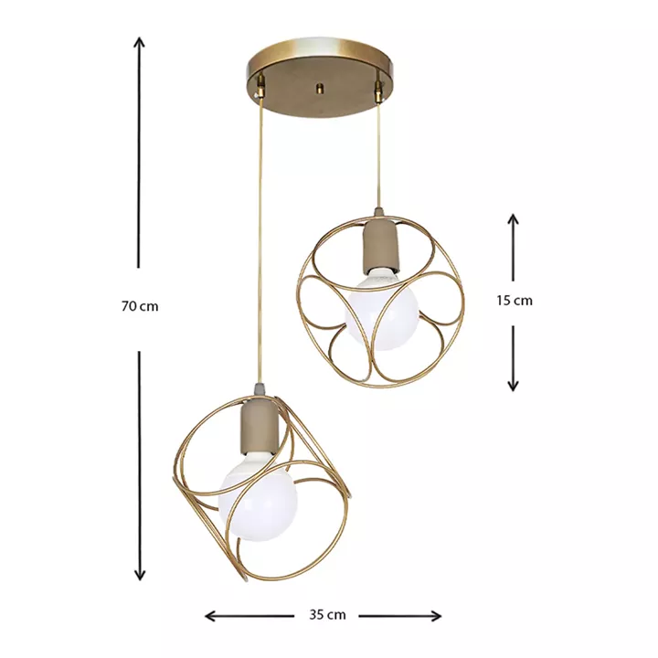 Φωτιστικό οροφής Dagobert Megapap E27 μεταλλικό τετράφωτο χρώμα ασημί 58x58x61εκ.