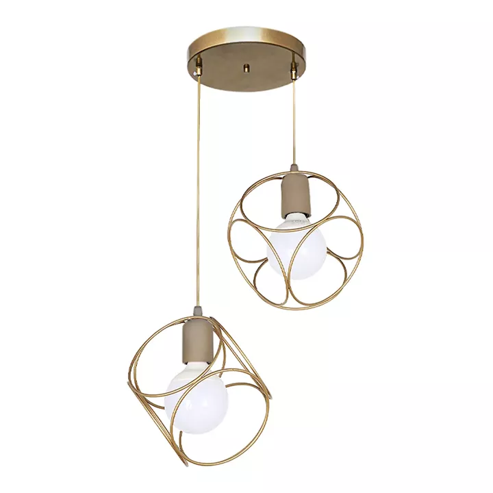 Φωτιστικό οροφής Dagobert Megapap E27 μεταλλικό τετράφωτο χρώμα ασημί 58x58x61εκ.