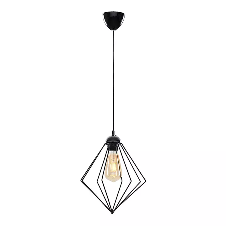 Φωτιστικό οροφής Nura Megapap E27 μεταλλικό μονόφωτο χρώμα μαύρο 24x24x72εκ.