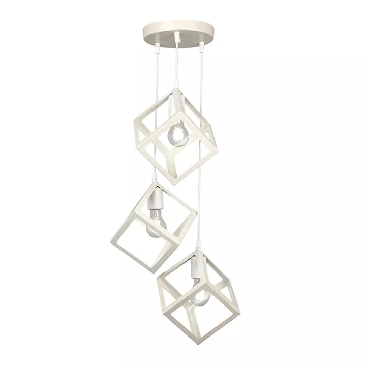 Φωτιστικό οροφής Thora Megapap E27 μεταλλικό τρίφωτο χρώμα λευκό 22x22x70εκ.