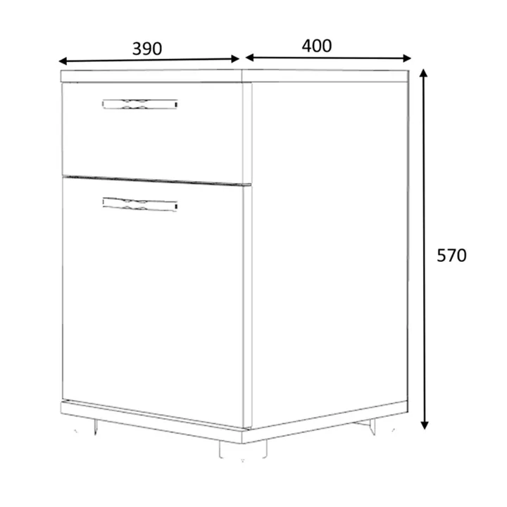 Κομοδίνο Veto Megapap χρώμα καρυδί 40x39x57εκ.