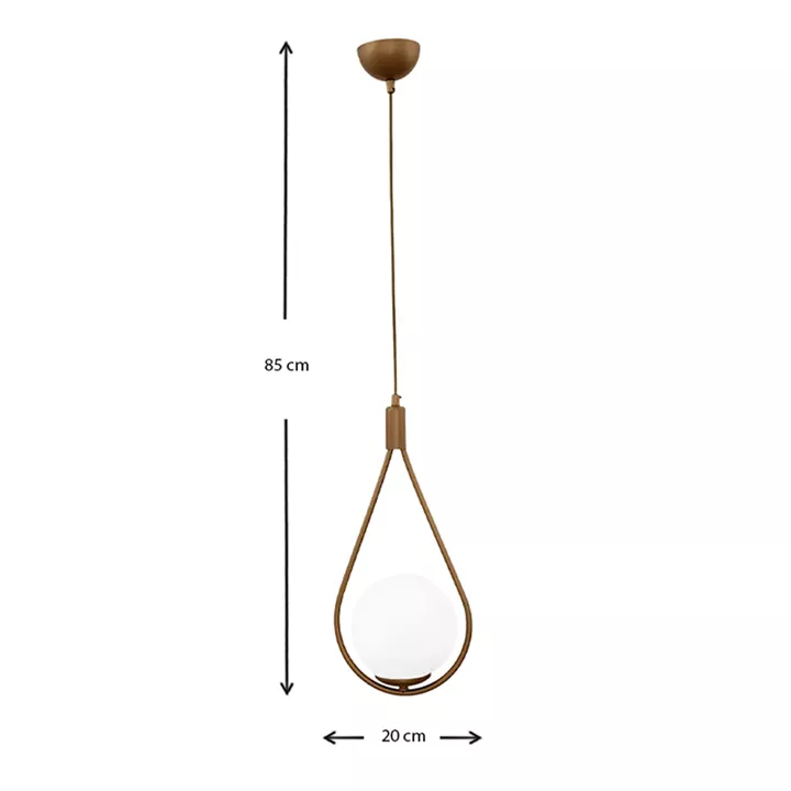 Φωτιστικό οροφής Shemesh Megapap E27  μεταλλικό μονόφωτο χρώμα χρυσό ματ 20x20x85εκ.