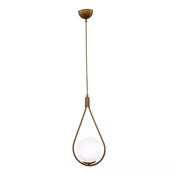 Φωτιστικό οροφής Shemesh Megapap E27  μεταλλικό μονόφωτο χρώμα χρυσό ματ 20x20x85εκ.