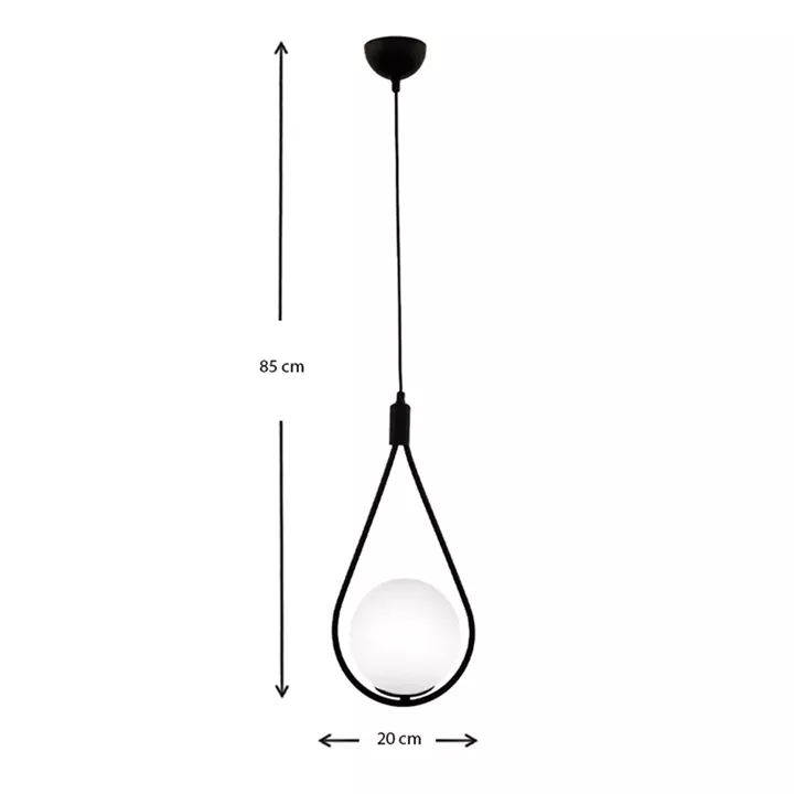 Φωτιστικό οροφής Shemesh Megapap E27 μεταλλικό μονόφωτο χρώμα μαύρο 20x20x85εκ.