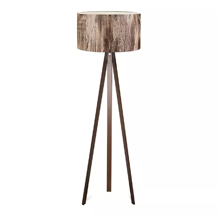 Φωτιστικό δαπέδου Rosling Megapap Mdf/ύφασμα Pvc χρώμα καρυδί/καφέ 38x21x140εκ.