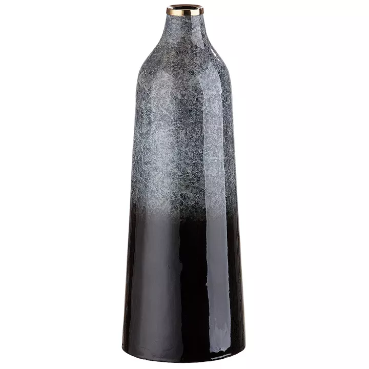 Βάζο ArteLibre Κωνικό Μαύρο/Γκρι Μέταλλο 40cm