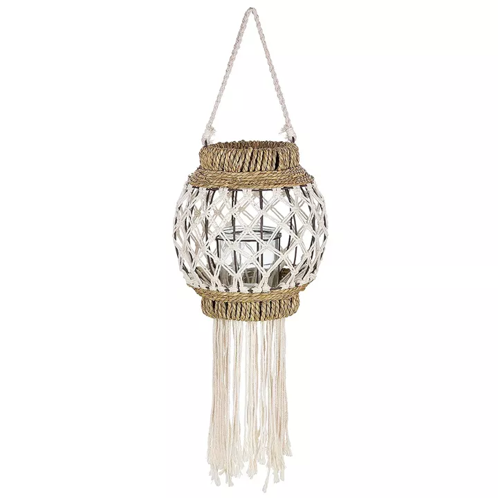 Φανάρι ArteLibre Καφέ/Λευκό Μπαμπού/Rattan 29cm