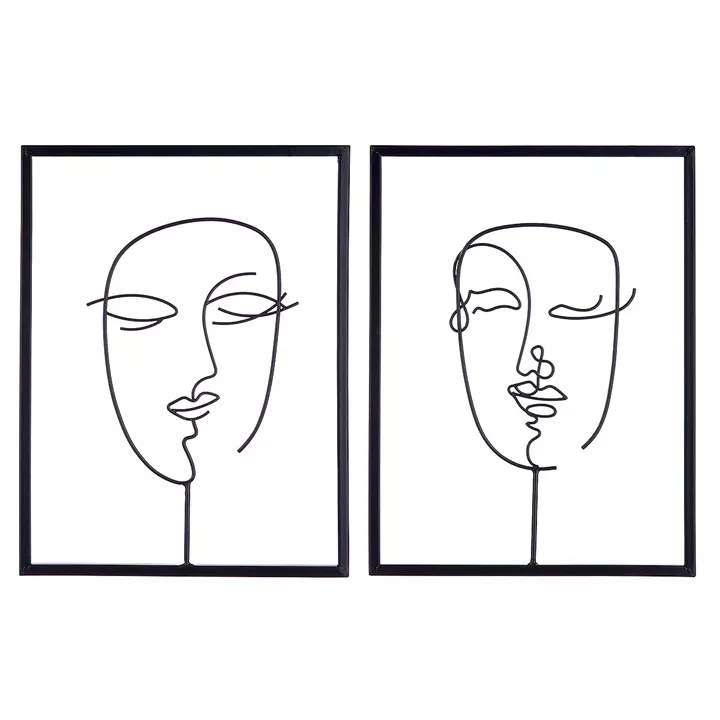 Διακοσμητικό ArteLibre Κορνίζα Πρόσωπο Μαύρο Μέταλλο 1.5x30x40cm Σε 2 Σχέδια