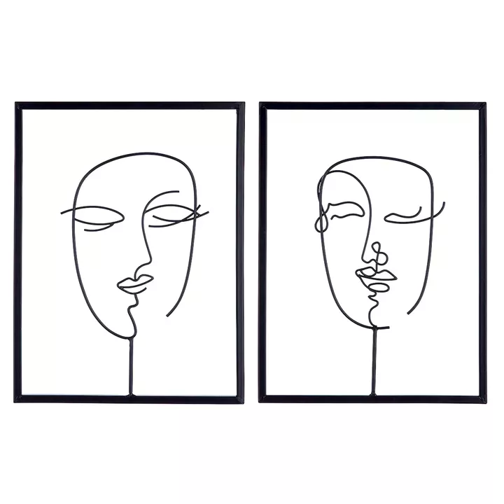 Διακοσμητικό ArteLibre Κορνίζα Πρόσωπο Μαύρο Μέταλλο 1.5x30x40cm Σε 2 Σχέδια