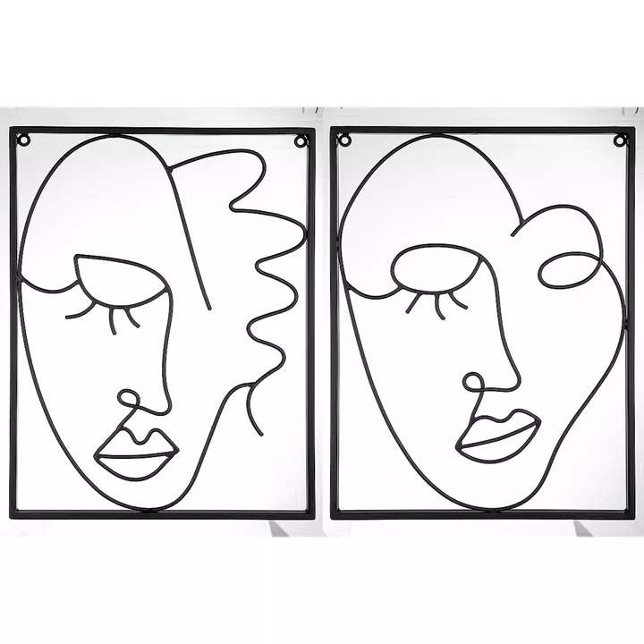 Διακοσμητικό Τοίχου Κορνίζα ArteLibre Πρόσωπο Μαύρο Μέταλλο 1.5x30x40cm Σε 2 Σχέδια