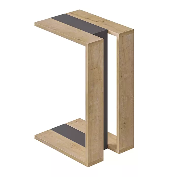 Τραπεζάκι βοηθητικό Muju Megapap μελαμίνης χρώμα φυσικό οξιάς/ανθρακί 30x40x57εκ.