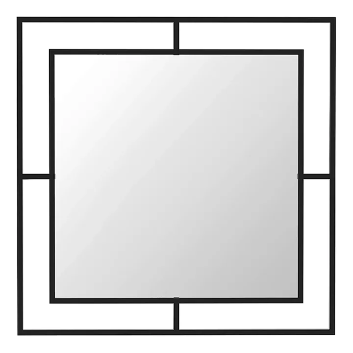 Καθρέφτης τοίχου Corner Megapap αλουμινίου χρώμα μαύρο 58,6x2x58,6εκ.