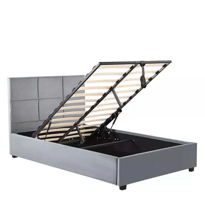 Κρεβάτι Μονό ArteLibre CLOUDREST Γκρι Ύφασμα (Στρώμα 120x200cm)