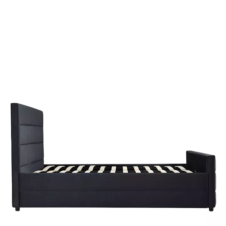 Κρεβάτι Διπλό ArteLibre SLEEPSUIT Μαύρο Ύφασμα (Στρώμα 160x200cm)