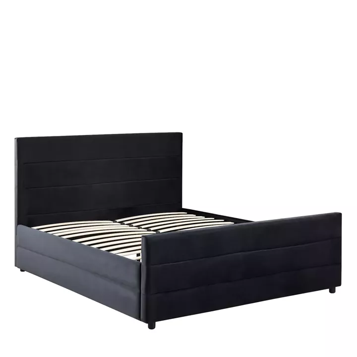 Κρεβάτι Διπλό ArteLibre SLEEPSUIT Μαύρο Ύφασμα (Στρώμα 160x200cm)