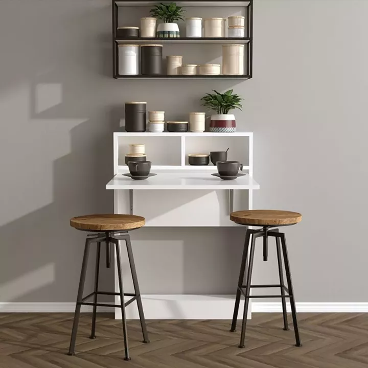 Τραπέζι επιτοίχιο πτυσσόμενο Bracke Megapap χρώμα λευκό 70x15x96εκ.