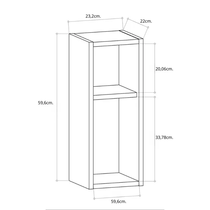 Κομοδίνο επιτοίχιο Sault Megapap χρώμα λευκό 23,2x22x59,6εκ.