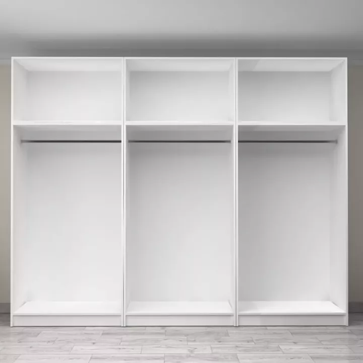 Ντουλάπα ρούχων Victoria Megapap εξάφυλλη με πατάρι χρώμα λευκό 300x60x240εκ.