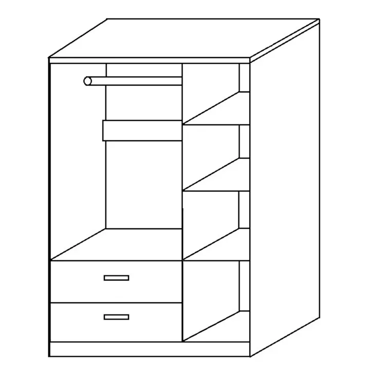 Ντουλάπα ArteLibre TUBEROSA Μαύρο Μοριοσανίδα 120x50x180cm