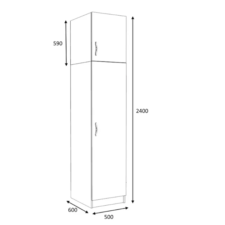 Ντουλάπα ρούχων Victoria Megapap μονόφυλλη με πατάρι χρώμα καρυδί 50x60x240εκ.