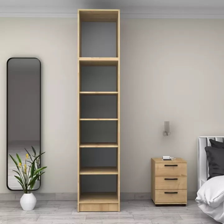 Ντουλάπα ρούχων Victoria Megapap μονόφυλλη με πατάρι χρώμα φυσικό οξιάς 50x60x240εκ.