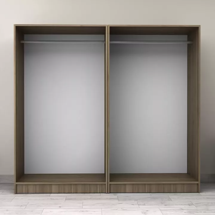 Ντουλάπα ρούχων Victoria Megapap τετράφυλλη χρώμα καρυδί 200x60x181εκ.