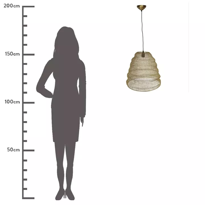 Φωτιστικό Κρεμαστό ArteLibre Χρυσό Μέταλλο 43x43x40cm