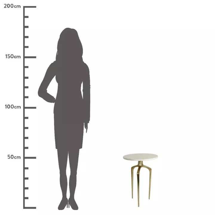 Τραπεζάκι ArteLibre Λευκό Μάρμαρο 37.3x37.3x54.6cm