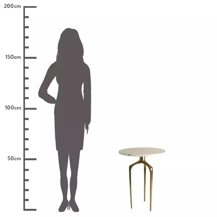 Τραπεζάκι ArteLibre Λευκό Μάρμαρο 44.2x44.2x62.2cm