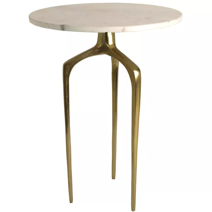 Τραπεζάκι ArteLibre Λευκό Μάρμαρο 44.2x44.2x62.2cm