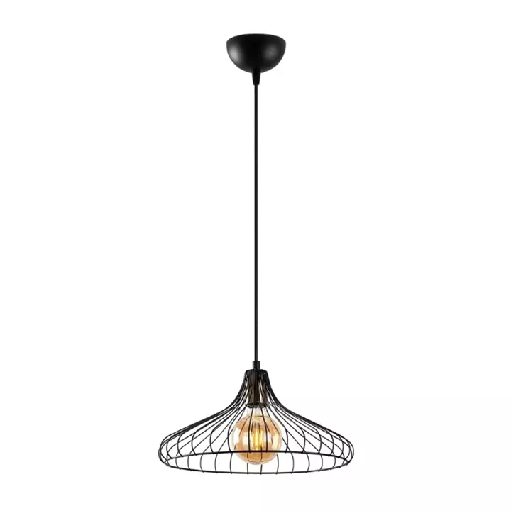 Φωτιστικό οροφής Adda Megapap E27 μεταλλικό μονόφωτο χρώμα μαύρο Ø36x120εκ.