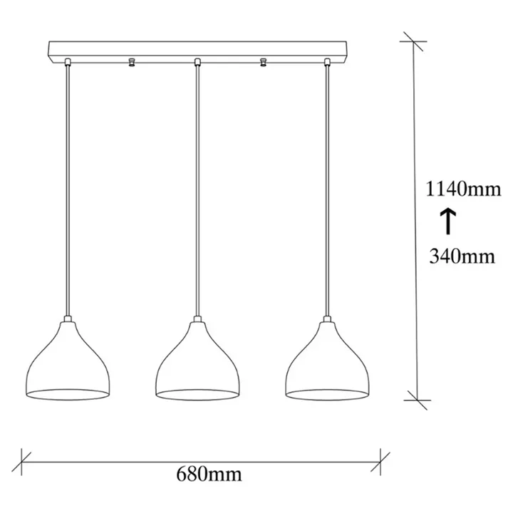 Φωτιστικό οροφής Fida Megapap E27 μεταλλικό τρίφωτο χρώμα χρυσό 68x18x114εκ.