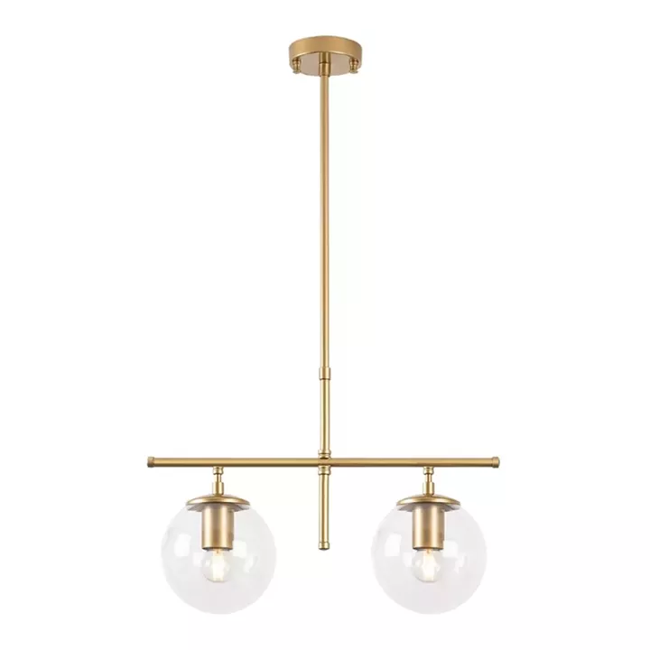 Φωτιστικό οροφής Nilufer Megapap E27 μεταλλικό δίφωτο χρώμα χρυσό 52x15x76εκ.