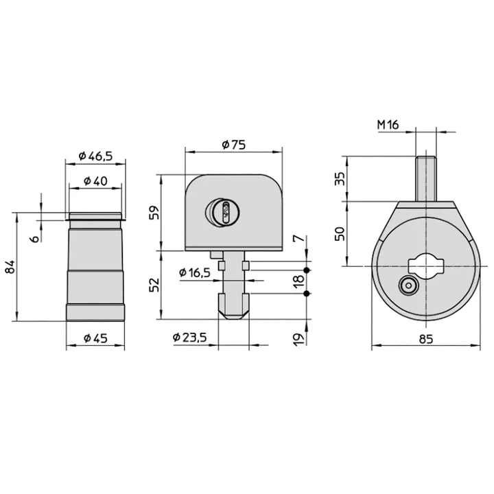 Κεντρική κλειδαριά ασφαλείας δαπέδου για ρολό