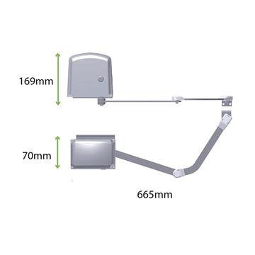 Profelmnet Αριστερό Μοτέρ Ανοιγόμενης Γκαραζόπορτας Advantage έως 250kg 1 Μπράτσο, 1 πλακέτα, 2 τηλεκοντρόλ