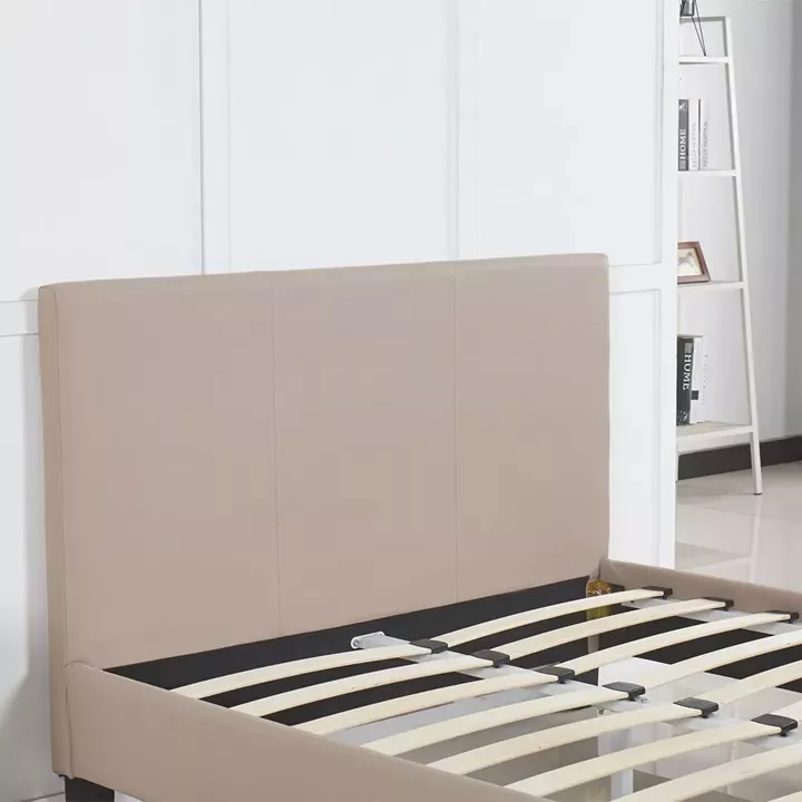 Κρεβάτι ArteLibre AZALEA Capuccino PU 213x131x88cm (Στρώμα 120x200cm)