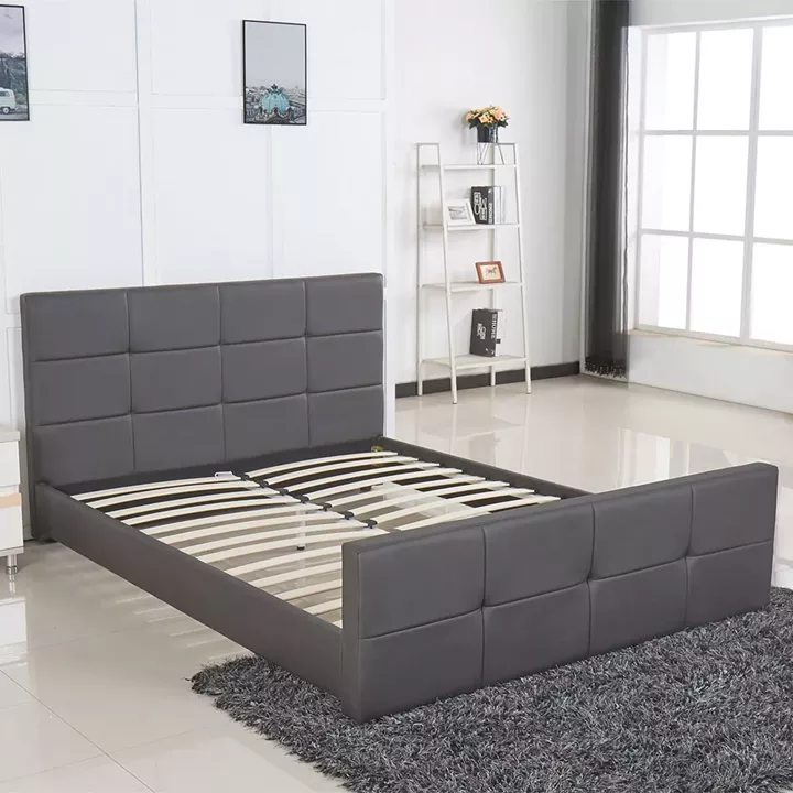 Κρεβάτι ArteLibre ANEMONE Γκρι PU 216x160.5x93cm (Στρώμα 150x200cm)