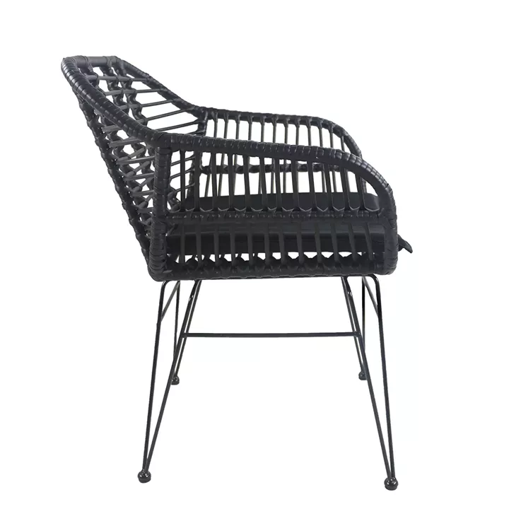 Καρέκλα Κήπου ArteLibre ACTORIUS Μαύρο Μέταλλο/Rattan 57x53x81cm