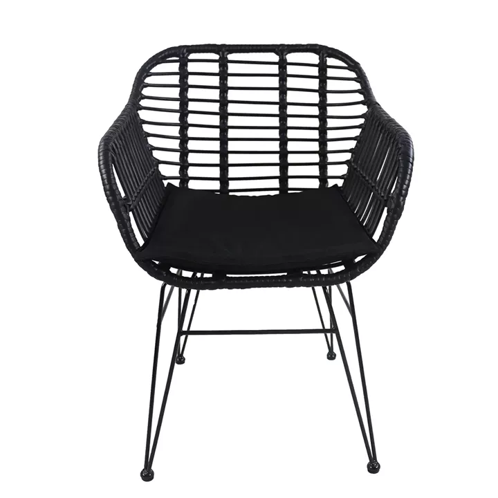 Καρέκλα Κήπου ArteLibre ACTORIUS Μαύρο Μέταλλο/Rattan 57x53x81cm