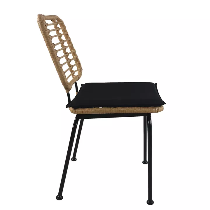 Καρέκλα Κήπου ArteLibre ATIUS Φυσικό/Μαύρο Μέταλλο/Rattan 46.5x55x86cm